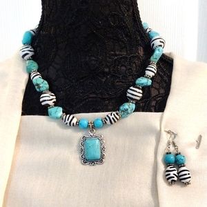 🎀 Fashion Imitation Turquoise Necklace Set